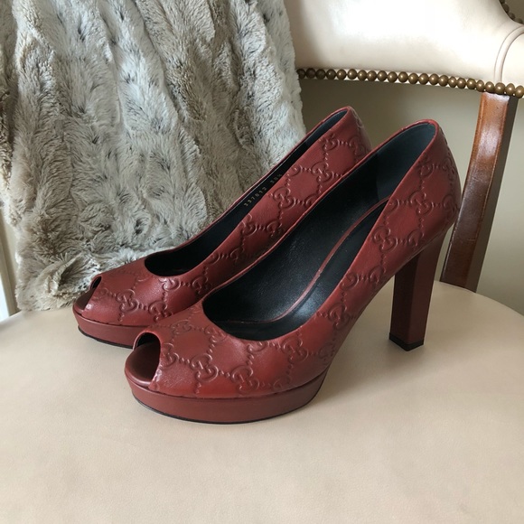gucci red platform shoes